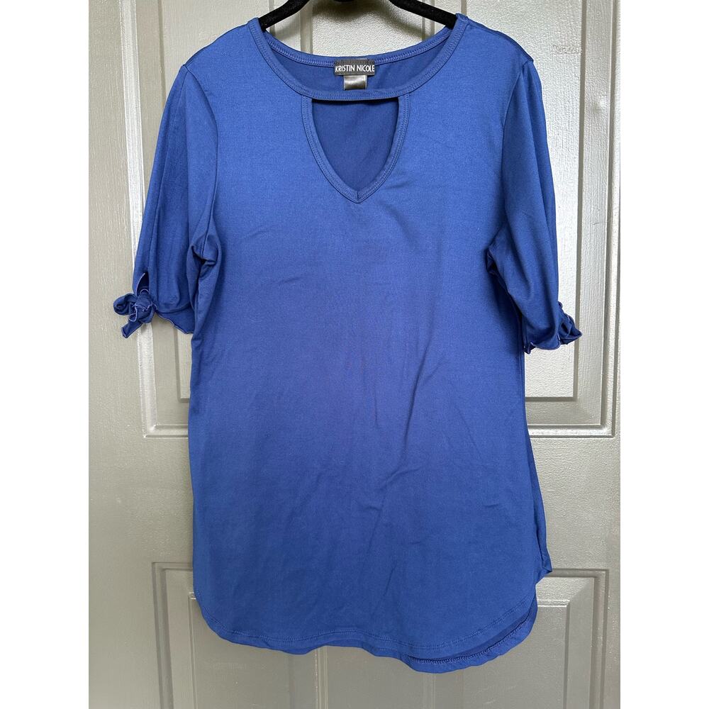 Kristin Nicole Women’s Top Royal Blue Short Sleeve Size Medium